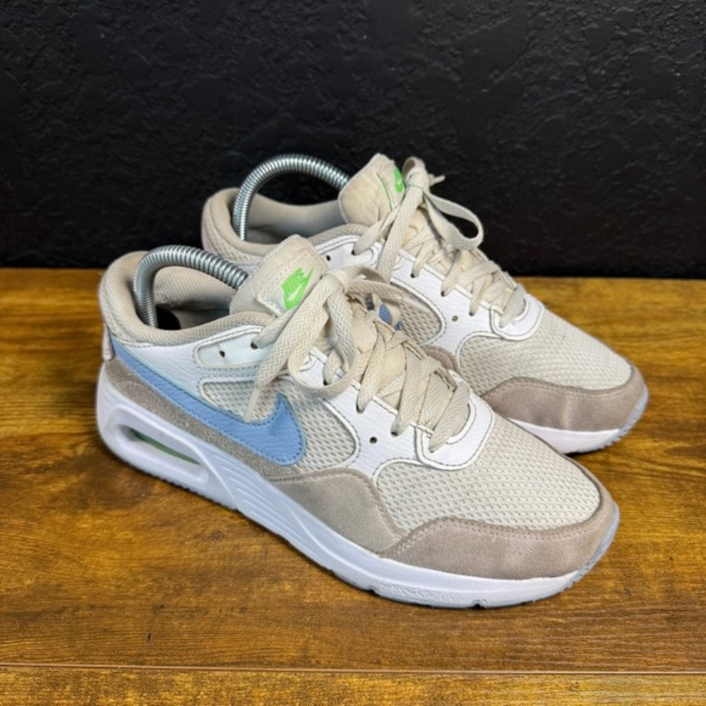 Nike Air Max SC CW4554-113 White‎ Blue Sand Mesh Leather Sneaker Womens 7.5
